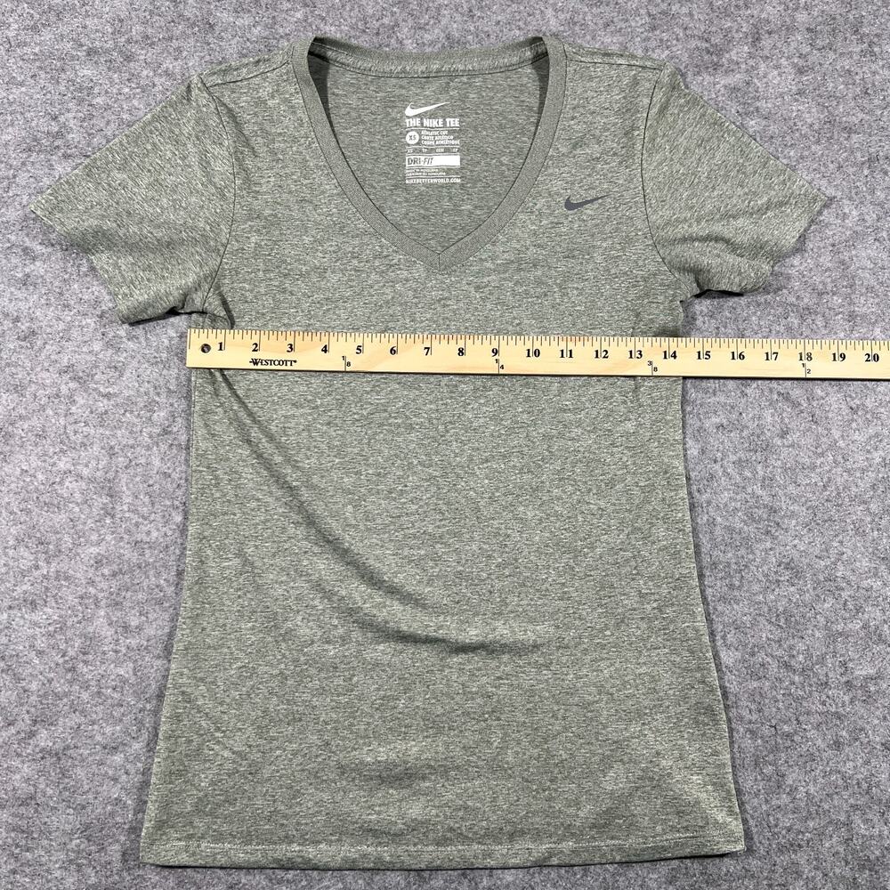 Nike Dri Fit Legend Training T Shirt Womens XS Heather Gray Short Sleeve V Neck - Picture 7 of 7